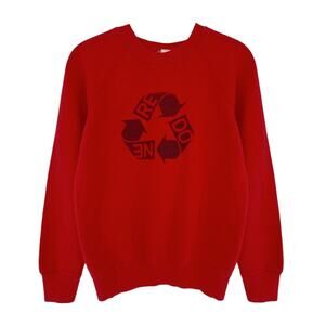 RE/DONE Recycle Crew Neck Sweatshirt in Red XS/S